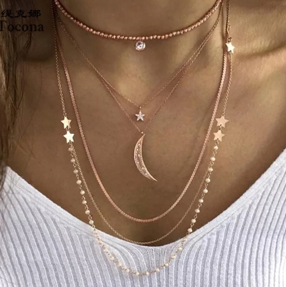 Nikkiwallflower Jewelry - *Jennifer * Layered Moon Necklace